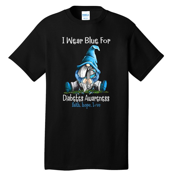 November Diabetes Awareness Funny Gnomes Wear Blue Tall T-Shirt