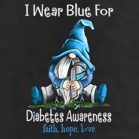 November Diabetes Awareness Funny Gnomes Wear Blue Beanie