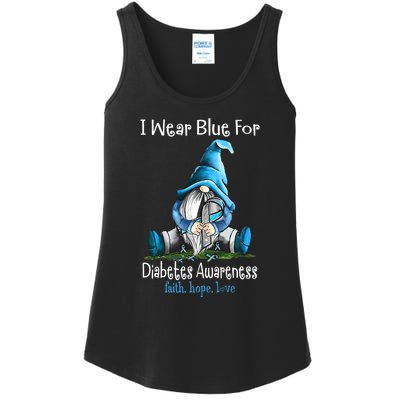 November Diabetes Awareness Funny Gnomes Wear Blue Ladies Essential Tank