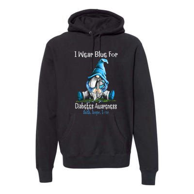 November Diabetes Awareness Funny Gnomes Wear Blue Premium Hoodie