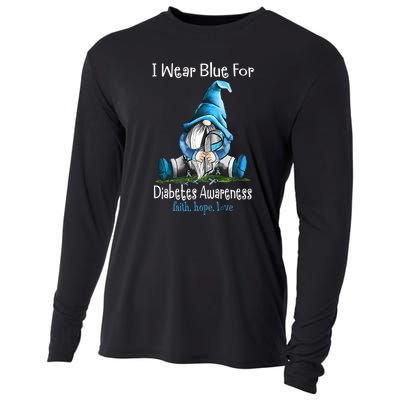 November Diabetes Awareness Funny Gnomes Wear Blue Cooling Performance Long Sleeve Crew