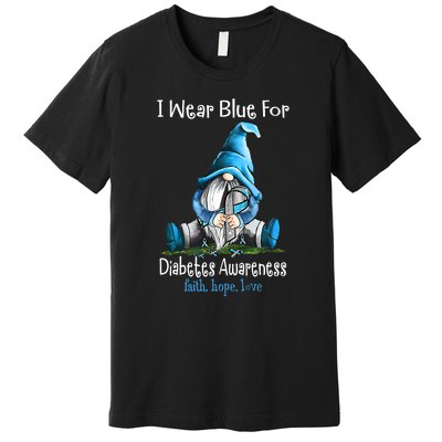 November Diabetes Awareness Funny Gnomes Wear Blue Premium T-Shirt