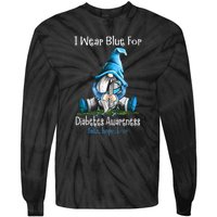 November Diabetes Awareness Funny Gnomes Wear Blue Tie-Dye Long Sleeve Shirt