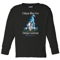 November Diabetes Awareness Funny Gnomes Wear Blue Toddler Long Sleeve Shirt