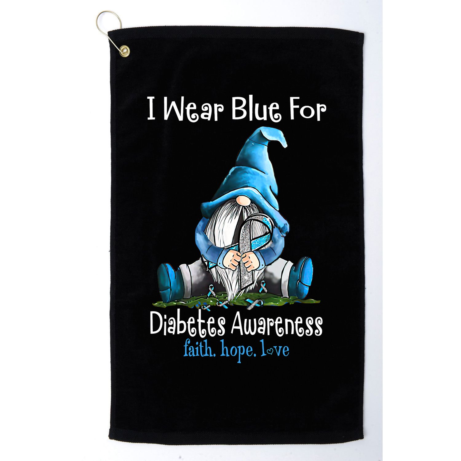 November Diabetes Awareness Funny Gnomes Wear Blue Golf Towel