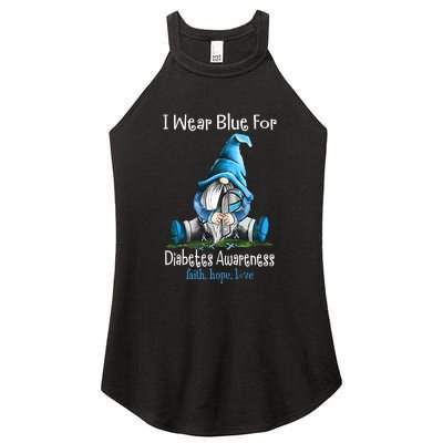 November Diabetes Awareness Funny Gnomes Wear Blue Women's Perfect Tri Rocker Tank