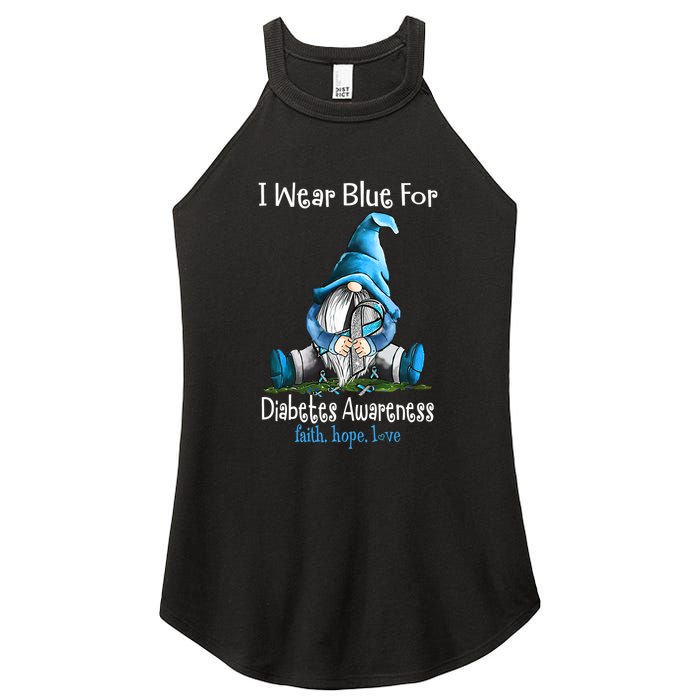 November Diabetes Awareness Funny Gnomes Wear Blue Women's Perfect Tri Rocker Tank