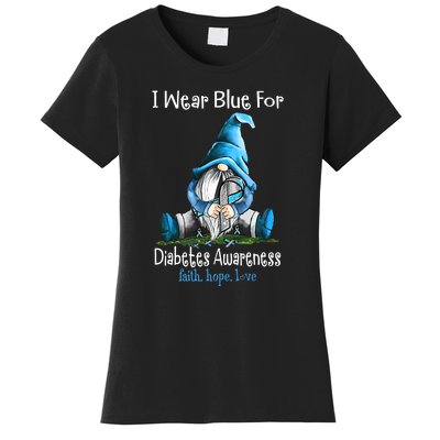 November Diabetes Awareness Funny Gnomes Wear Blue Women's T-Shirt