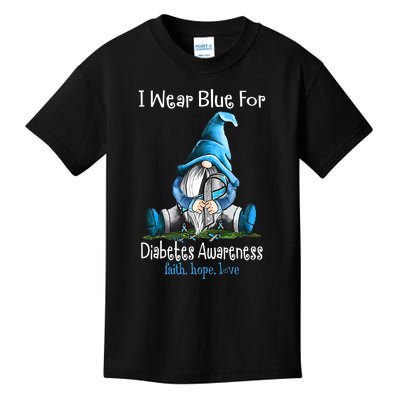 November Diabetes Awareness Funny Gnomes Wear Blue Kids T-Shirt