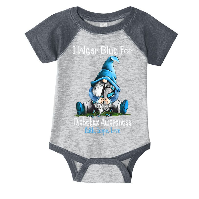 November Diabetes Awareness Funny Gnomes Wear Blue Infant Baby Jersey Bodysuit