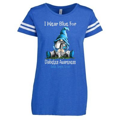 November Diabetes Awareness Funny Gnomes Wear Blue Enza Ladies Jersey Football T-Shirt