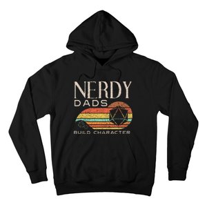 Nerdy Dads Build Character Funny Rpg Gaming D20 Dice Gamer Hoodie