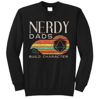 Nerdy Dads Build Character Funny Rpg Gaming D20 Dice Gamer Sweatshirt