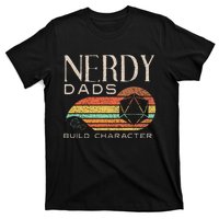 Nerdy Dads Build Character Funny Rpg Gaming D20 Dice Gamer T-Shirt