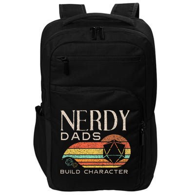 Nerdy Dads Build Character Funny Rpg Gaming D20 Dice Gamer Impact Tech Backpack
