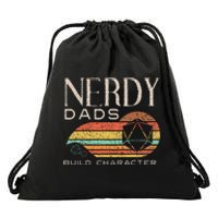 Nerdy Dads Build Character Funny Rpg Gaming D20 Dice Gamer Drawstring Bag