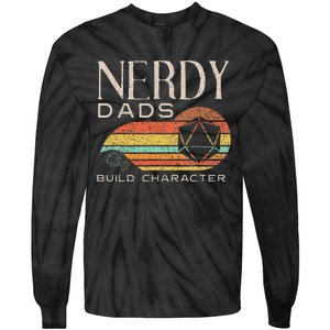 Nerdy Dads Build Character Funny Rpg Gaming D20 Dice Gamer Tie-Dye Long Sleeve Shirt