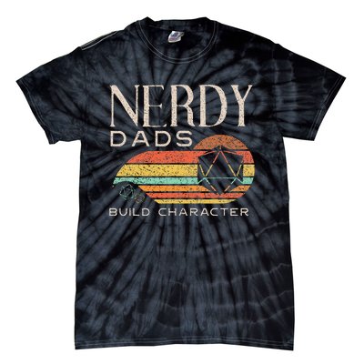 Nerdy Dads Build Character Funny Rpg Gaming D20 Dice Gamer Tie-Dye T-Shirt