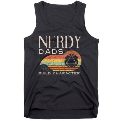 Nerdy Dads Build Character Funny Rpg Gaming D20 Dice Gamer Tank Top