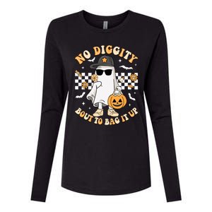 No Diggity Bout To Bag It Up Spooky Ghost Halloween Boy Womens Cotton Relaxed Long Sleeve T-Shirt