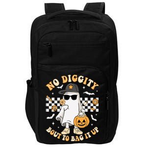 No Diggity Bout To Bag It Up Spooky Ghost Halloween Boy Impact Tech Backpack