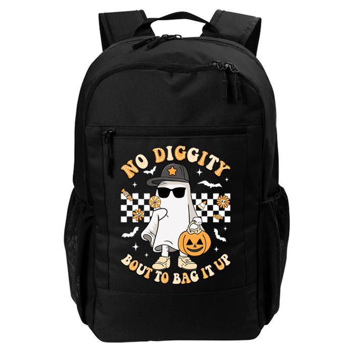 No Diggity Bout To Bag It Up Spooky Ghost Halloween Boy Daily Commute Backpack