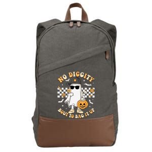 No Diggity Bout To Bag It Up Spooky Ghost Halloween Boy Cotton Canvas Backpack