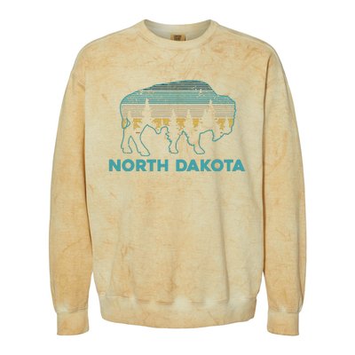 North Dakota Bison Vintage American Buffalo Souvenir Gift Colorblast Crewneck Sweatshirt