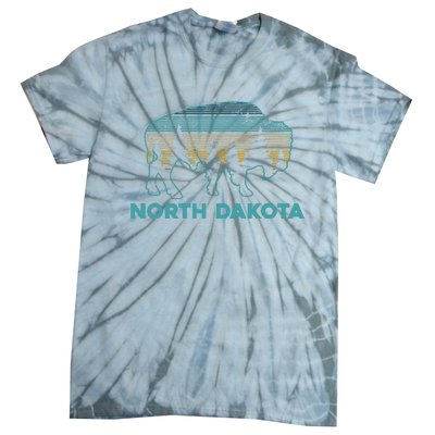 North Dakota Bison Vintage American Buffalo Souvenir Gift Tie-Dye T-Shirt