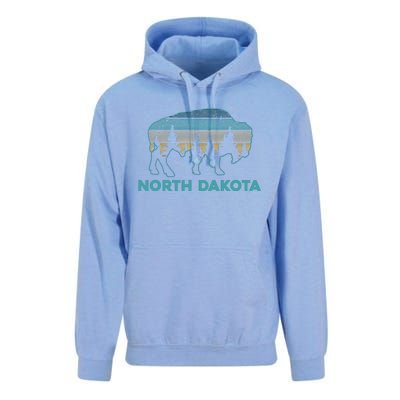 North Dakota Bison Vintage American Buffalo Souvenir Gift Unisex Surf Hoodie