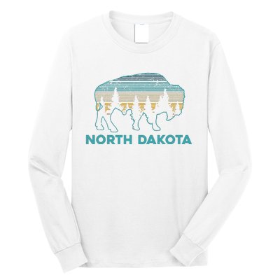 North Dakota Bison Vintage American Buffalo Souvenir Gift Long Sleeve Shirt