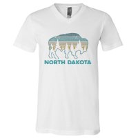 North Dakota Bison Vintage American Buffalo Souvenir Gift V-Neck T-Shirt