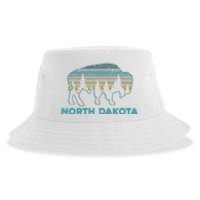 North Dakota Bison Vintage American Buffalo Souvenir Gift Sustainable Bucket Hat