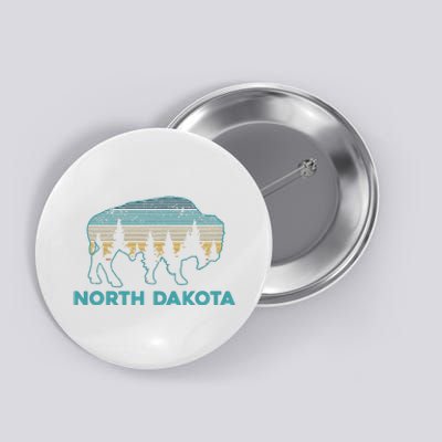 North Dakota Bison Vintage American Buffalo Souvenir Gift Button