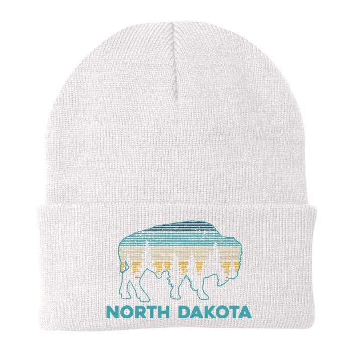 North Dakota Bison Vintage American Buffalo Souvenir Gift Knit Cap Winter Beanie