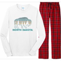 North Dakota Bison Vintage American Buffalo Souvenir Gift Long Sleeve Pajama Set