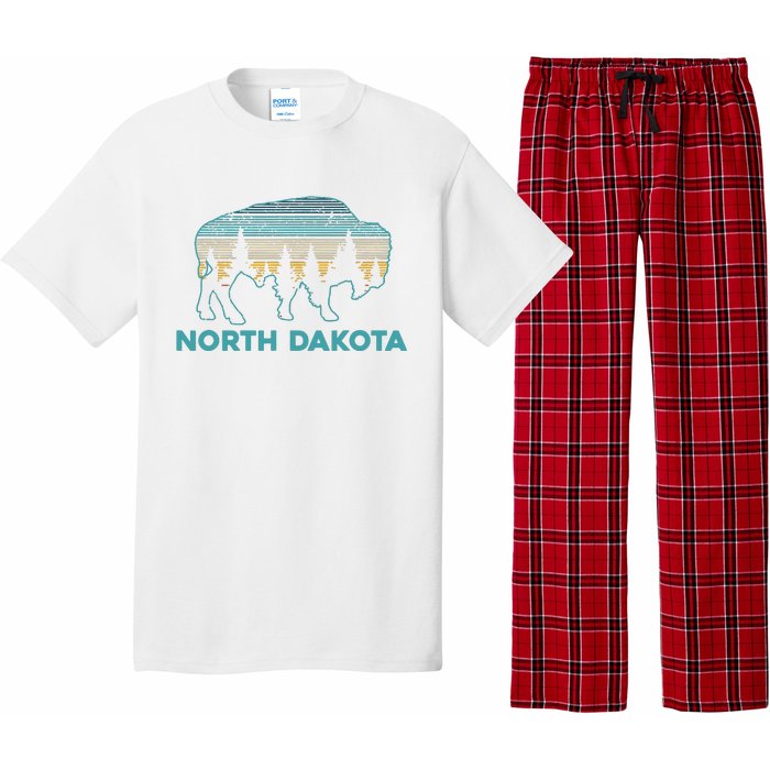 North Dakota Bison Vintage American Buffalo Souvenir Gift Pajama Set