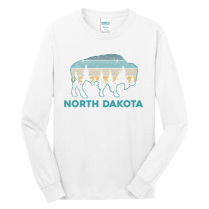 North Dakota Bison Vintage American Buffalo Souvenir Gift Tall Long Sleeve T-Shirt