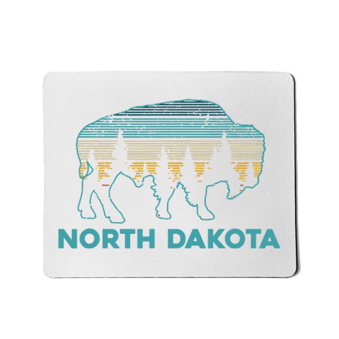 North Dakota Bison Vintage American Buffalo Souvenir Gift Mousepad