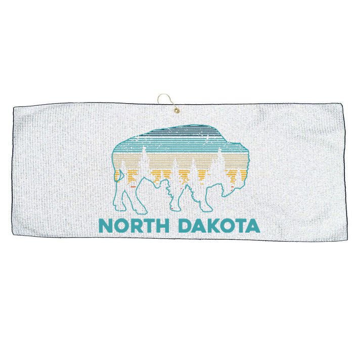 North Dakota Bison Vintage American Buffalo Souvenir Gift Large Microfiber Waffle Golf Towel