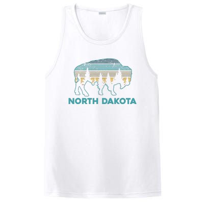 North Dakota Bison Vintage American Buffalo Souvenir Gift PosiCharge Competitor Tank