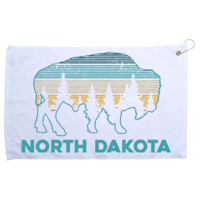 North Dakota Bison Vintage American Buffalo Souvenir Gift Grommeted Golf Towel