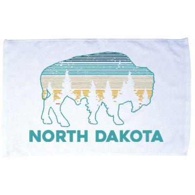 North Dakota Bison Vintage American Buffalo Souvenir Gift Microfiber Hand Towel