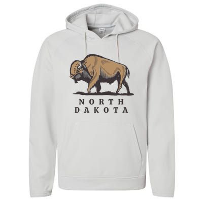 North Dakota Buffalo Performance Fleece Hoodie