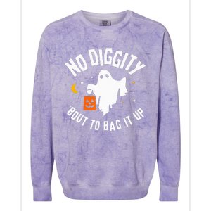 No Diggity Bout To Bag It Up Cute Ghost Halloween Candy Colorblast Crewneck Sweatshirt