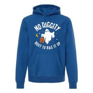 No Diggity Bout To Bag It Up Cute Ghost Halloween Candy Premium Hoodie