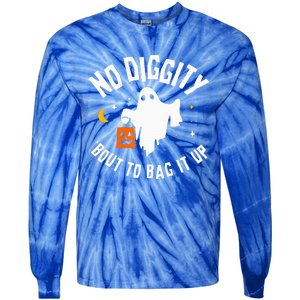 No Diggity Bout To Bag It Up Cute Ghost Halloween Candy Tie-Dye Long Sleeve Shirt