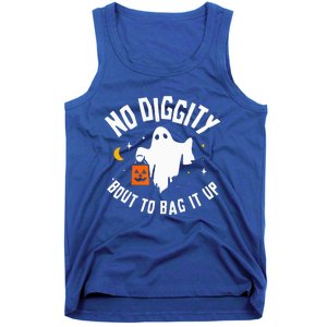 No Diggity Bout To Bag It Up Cute Ghost Halloween Candy Tank Top