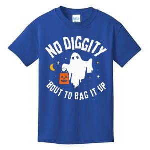 No Diggity Bout To Bag It Up Cute Ghost Halloween Candy Kids T-Shirt