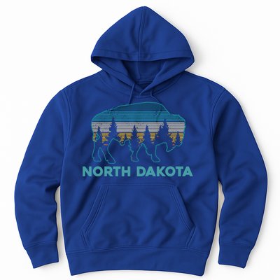 North Dakota Bison Vintage American Buffalo Souvenir Gift Hoodie